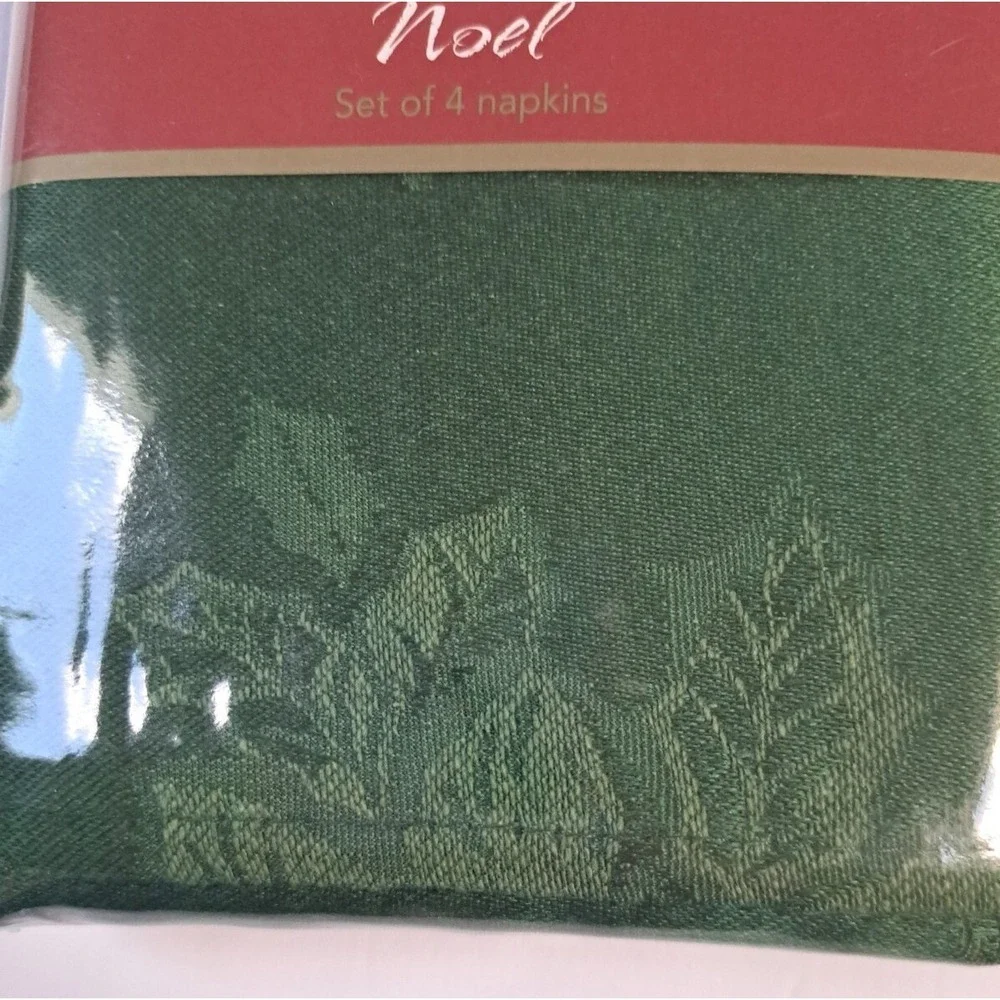 Macy's Homewear Dinner Party Noel Napkins Set of 4 Green 18x18